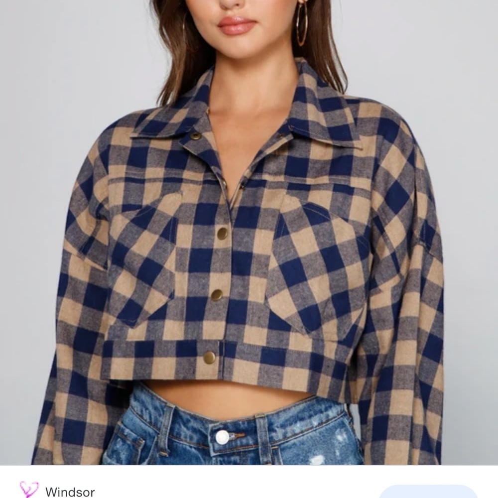 Windsor Cropped flannel jacket